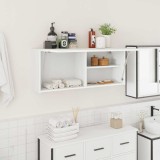 Dulap perete baie vidaXL, alb, 100x25x40cm, lemn prelucrat, depozitare, design modern