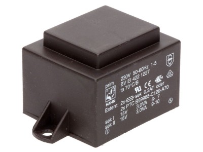 Transformator &amp;icirc;ncapsulat 6VA, 230VAC, PCB foto
