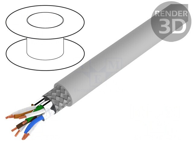Cablu Ethernet S/FTP CAT7 LSZH Gri 6.2mm