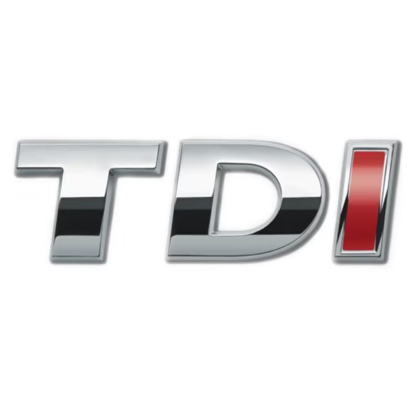 Emblema TDI Crom Cu I Rosu metalica rezistenta autoadeziva