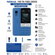 Telefon Mobil Nokia 150 TA-1582 (2023) Albastru , Folosit, impecabil E i fiabil