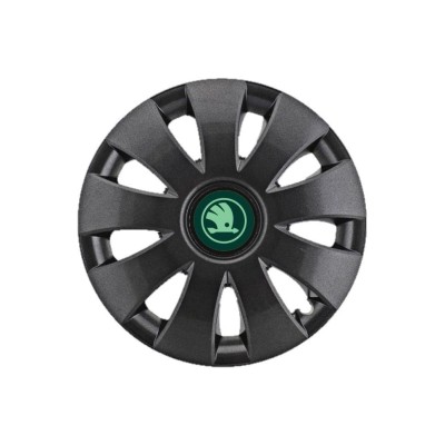 Set 4 Capace Roti potrivite jantelor de 15 inch, pentru Skoda Verde model Aura Black foto