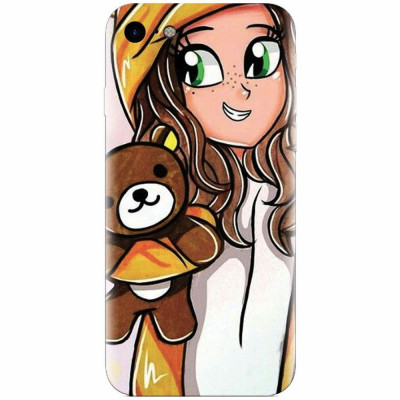 Husa silicon pentru Apple Iphone 6 Plus, Girl With Little Bear foto