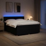 Cumpara ieftin Pat boxspring cu saltea Negru 160 x 200 cm Tesatura