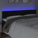Cumpara ieftin Tăblie de pat cu LED, negru, 180x5x78/88 cm, catifea