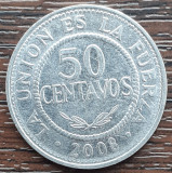 (M2207) MONEDA BOLIVIA - 50 CENTAVOS 2008, America Centrala si de Sud
