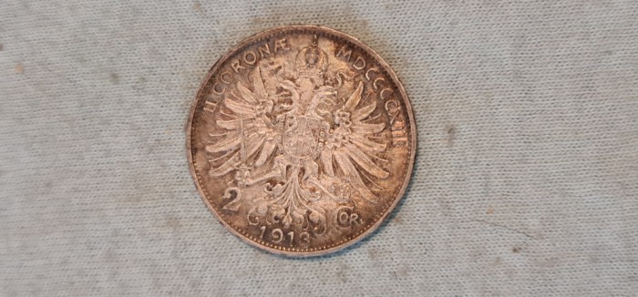2 coroane 1913 - Austro Ungaria - ag.