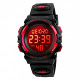 Ceas copii Skmei Sport Baieti Casual Cronograf cronometru Alarma Negru Rosu