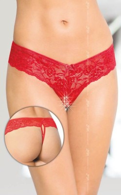 Chilotei sexy din dantela florala si tul, cu decupaj in zona intima Thongs foto