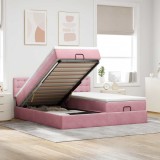 VidaXL Cadru de pat otoman cu saltele Roz 200x200cm catifea 3312121