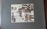 Fotografie pe carton, femeie in costum popular, perioada interbelica