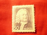 Timbru Elvetia 1934 - Pro Juventute - Dr. A. von Haller , val. 30C, Nestampilat