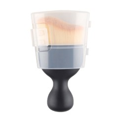 Pensula multifunctionala, flippy, pentru machiaj sau indepartat praful din masina, par sintetic, cu capac de protectie, negru