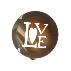 Forma pentru prajituri, Rotund cu sablon de ornat, Text Love, 7.5 cm, 415COF