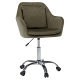 Cumpara ieftin Scaun de birou catifea taupe crom Klian 59x61x87/101 cm