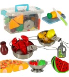 Set 36 accesorii de bucatarie Legume pentru taiere cu Oala si Tigaie in cutie, Oem