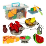 Set 36 accesorii de bucatarie Legume pentru taiere cu Oala si Tigaie in cutie