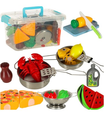 Set 36 accesorii de bucatarie Legume pentru taiere cu Oala si Tigaie in cutie foto