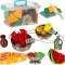 Set 36 accesorii de bucatarie Legume pentru taiere cu Oala si Tigaie in cutie