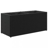 Cumpara ieftin Jardiniera gradina cu 2 ghivece, negru, 72x30x32 cm poliratan