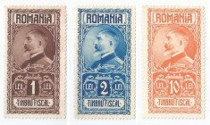 *Romania, lot 1104 cu 3 timbre fiscale generale, 1927, NG