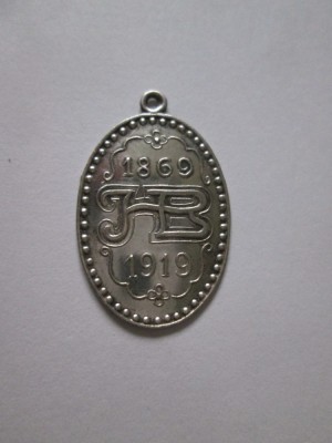 Danemarca mini medalion argint 1919,dimensiuni=26 x 18 mm foto