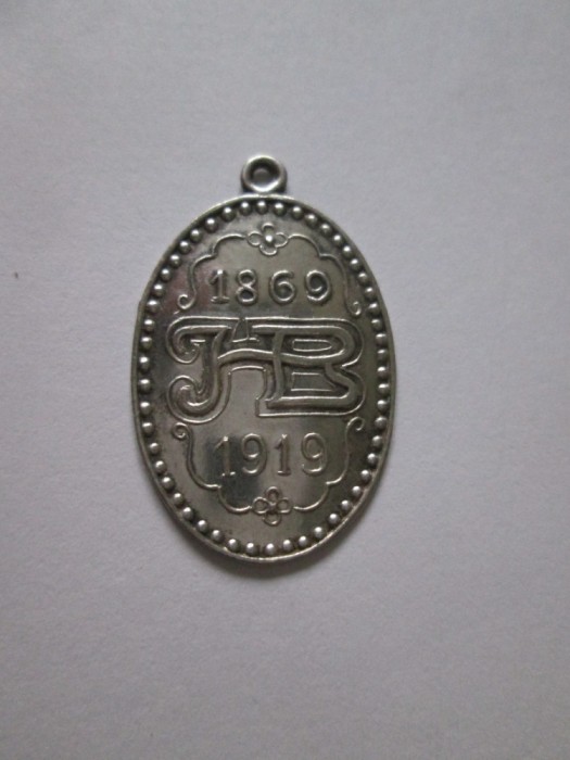 Danemarca mini medalion argint 1919,dimensiuni=26 x 18 mm