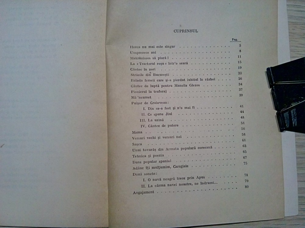 Horea Nu Mai Este Singur Nina Cassian Editia I 1952 84 P Tiraj 6000 Ex Alta Editura Okazii Ro