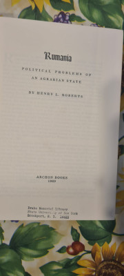 Henry L Roberts - Rumania Political Problems of An Agrarian State foto