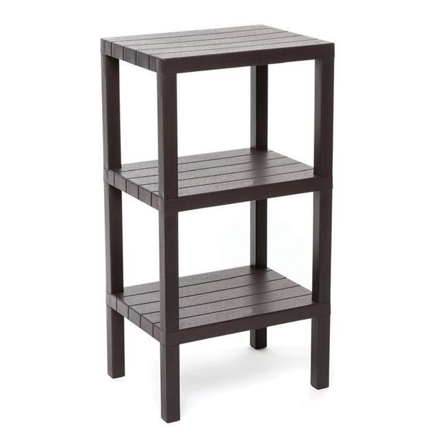 Etajera Neagra cu Efect de Lemn, 3 Rafturi, 38x29x73.5cm