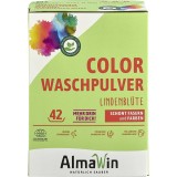 Detergent pudra pentru rufe colorate cu parfum de flori de tei