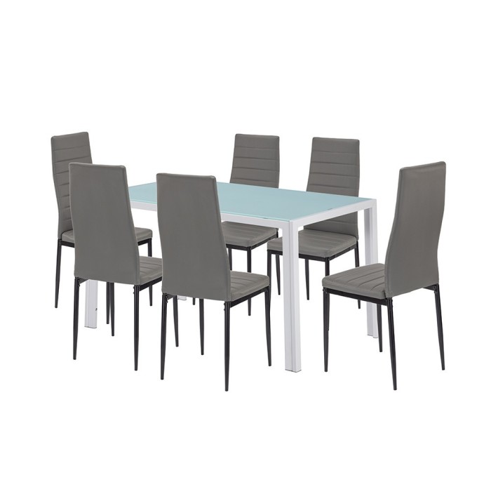 Mabel 6+1 set de luat masa gri-negru