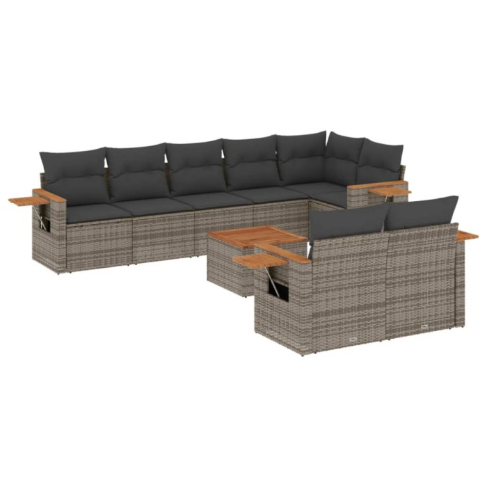 Patio Sofa Set 9-Locuri Grey