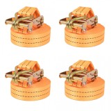 Chingi fixare cu clichet, 4 buc., 2 tone, 6mx38 mm, portocaliu, vidaXL
