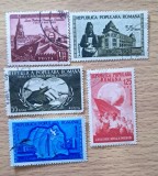 Lot 5 Timbre Romania Perioda RPR Semicentenarul Palatului Postelor Congres Sindicatelor Stampilate - RO1