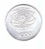 Moneda Italia 1000 lire 1970, 100 ani Roma capitala, stare foarte buna, curata