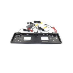 Suport numar auto cu camera video si 2 senzori parcare 12V cu afisearea distantei pe ecranul camerei Cod: JCS-041-2-22 Automotive TrustedCars