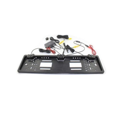 Suport numar auto cu camera video si 2 senzori parcare 12V cu afisearea distantei pe ecranul camerei Cod: JCS-041-2-22 Automotive TrustedCars foto