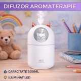 SMARTECH Umidificator de aer cu ultrasunete, difuzor aromaterapie 300ML, cu iluminat LED, pentru casa si birou STH-3