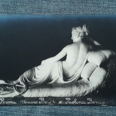 583 - Statuie clasica nud in Muzeul Borghese Roma / carte postala interbelica