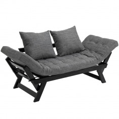 HOMCOM Canapea Tip Sezlong Confortabilă, Mobilier Living, Negru, 163.83x66.04x81.28 cm | Aosom Romania