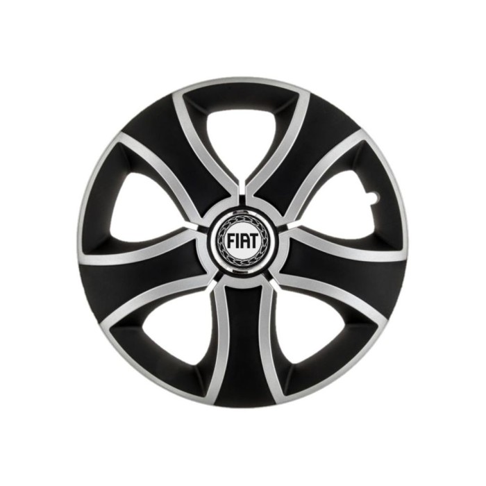 Set 4 Capace Roti 16 inchi (R16) Bis Gri-Negru, Compatibile Cu Fiat