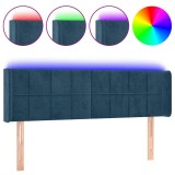 Cumpara ieftin Tablie de pat cu LED, albastru inchis, 147x16x78/88 cm, catifea