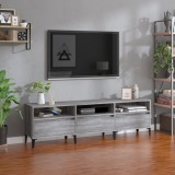 Comodă TV, gri sonoma, 150x30x44,5 cm, lemn prelucrat