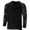 TRICOU BUMBAC CU MANECA LUNGA / NEGRU-CAMUFLAJ - 3XL