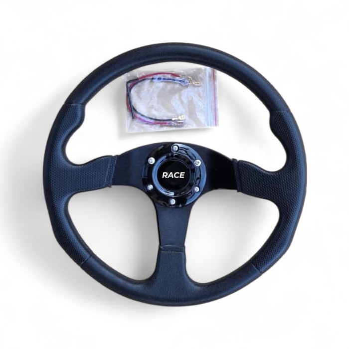 Volan sport negru rotund