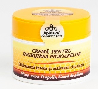 Crema pt.picioare cu miere,ceara si propolis 50ml apidava foto