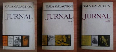 Gala Galaction - Jurnal (Minerva, 1973-1980, 3 volume, editie completa, 1620 pag.) amintiri memorii pagini inedite perioada 1898-1955 preot scriitor foto
