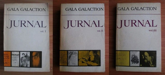 Gala Galaction - Jurnal (Minerva, 1973-1980, 3 volume, editie completa, 1620 pag.) amintiri memorii pagini inedite perioada 1898-1955 preot scriitor