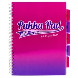 Caiet cu Spirala si Separatoare Pukka Pad Project Book Fusion A4, Dictando, 200 Pagini, Coperta Roz